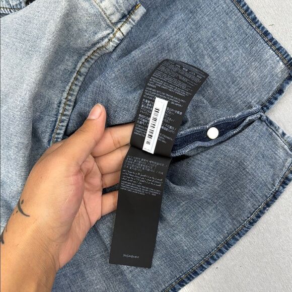 Denim Short Sleeve Shirt Saint Laurent Paris M - Picture 5 of 11
